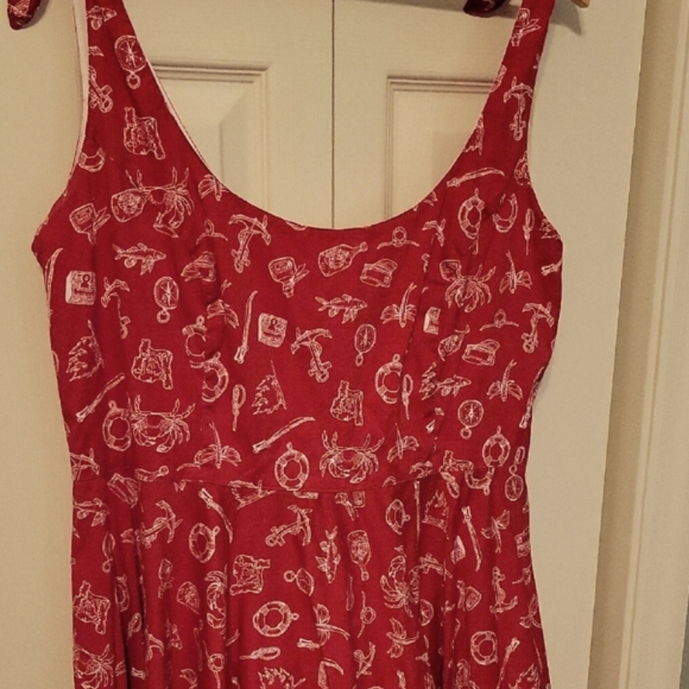 Hell Bunny Red Sundress Sleeveless Scoop Neck